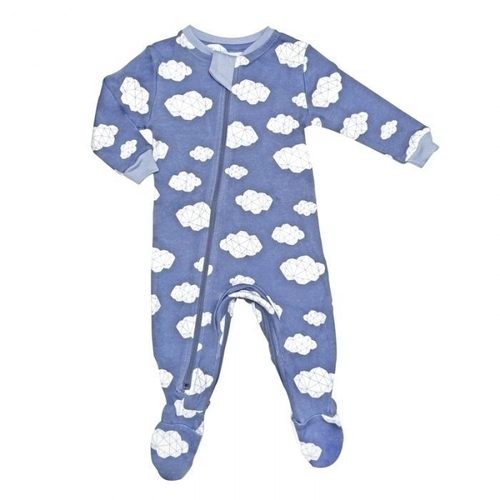 ZippyJamz有機棉寶寶拉鍊連身服 睡睡雲朵